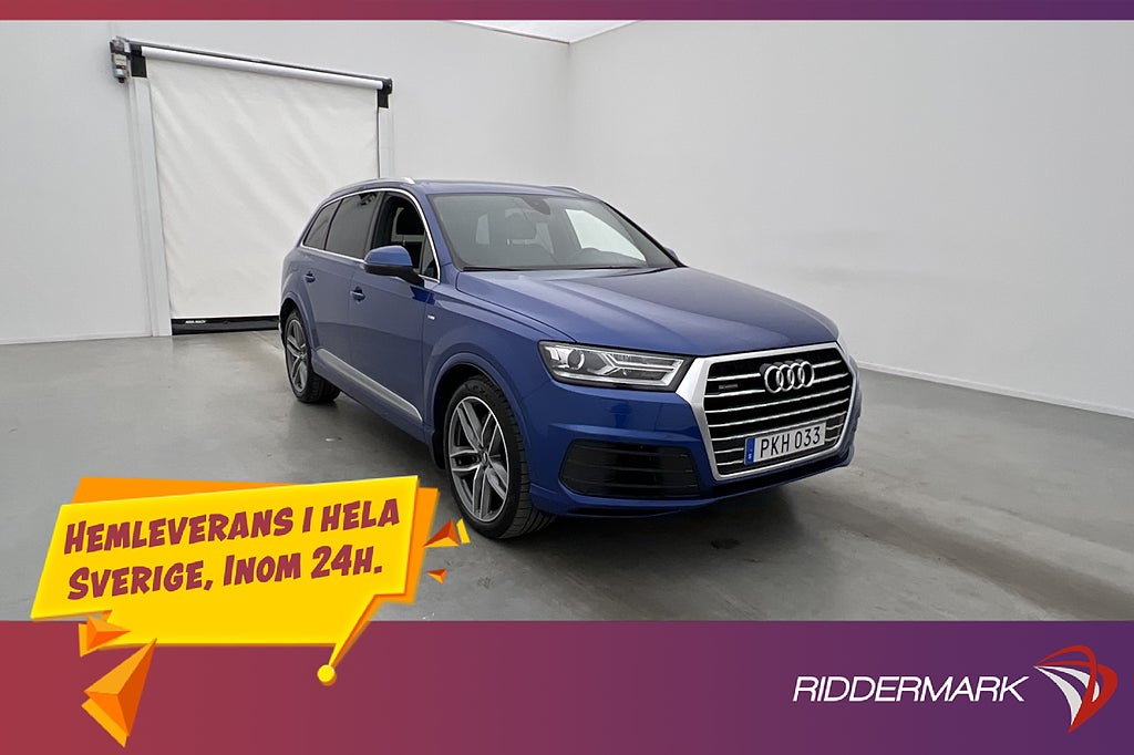 Audi Q7 3.0 TDI V6 Q S-Line 7-Sits Värmare Pano Luft Drag