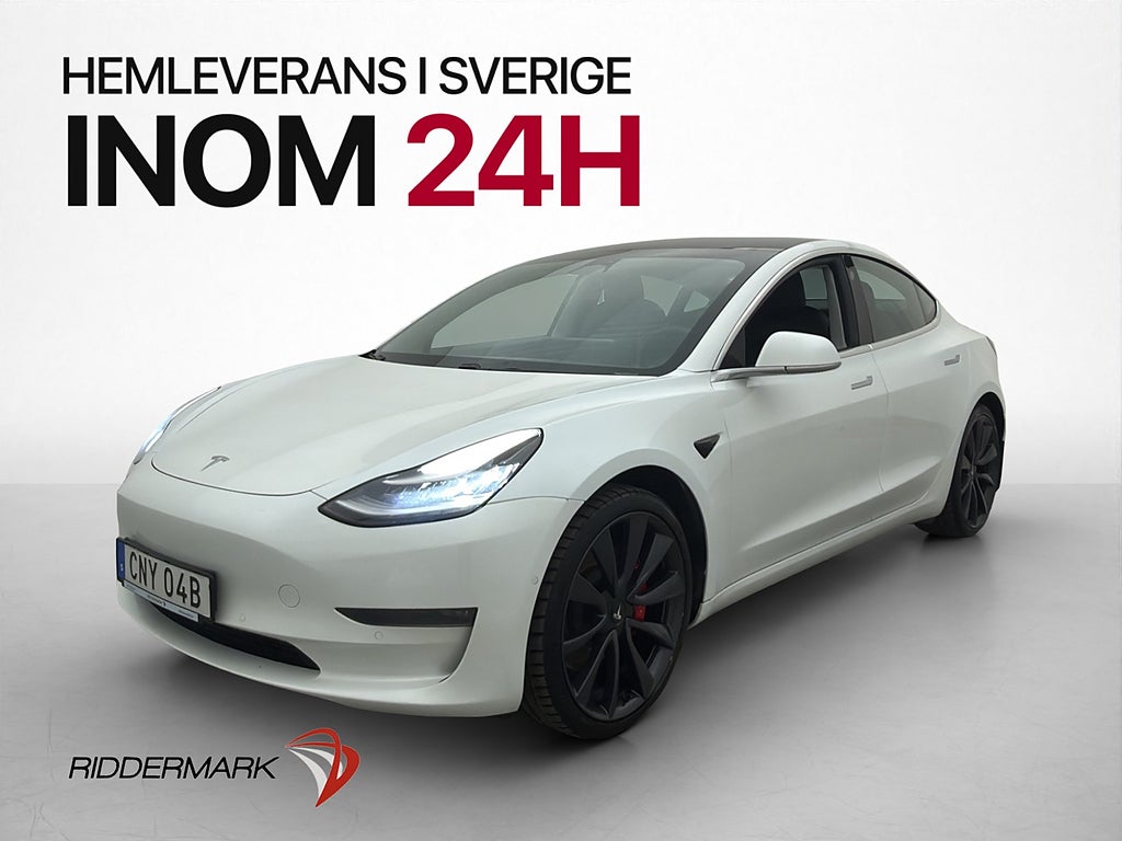 Tesla Model 3 Performance AWD Autopilot Pano Kamera Sv-Såld