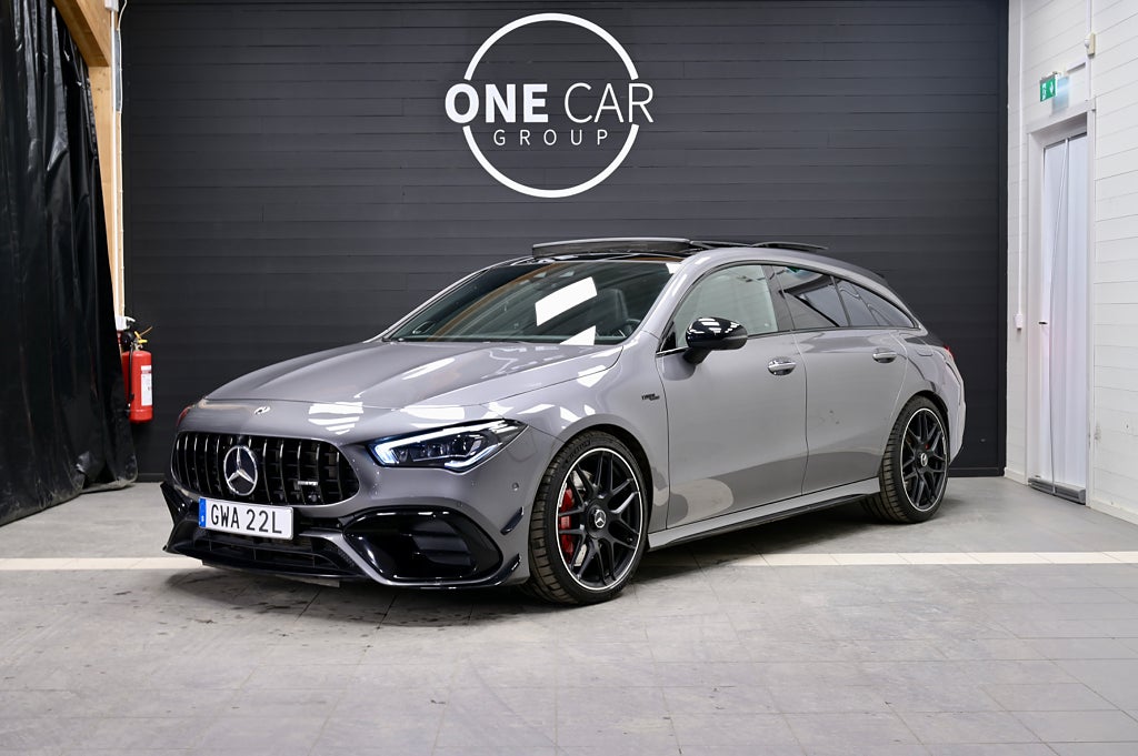 Mercedes-Benz CLA45 S AMG 4MATIC+ SB MOMS Pano Skalstolar Aerokit 421hk