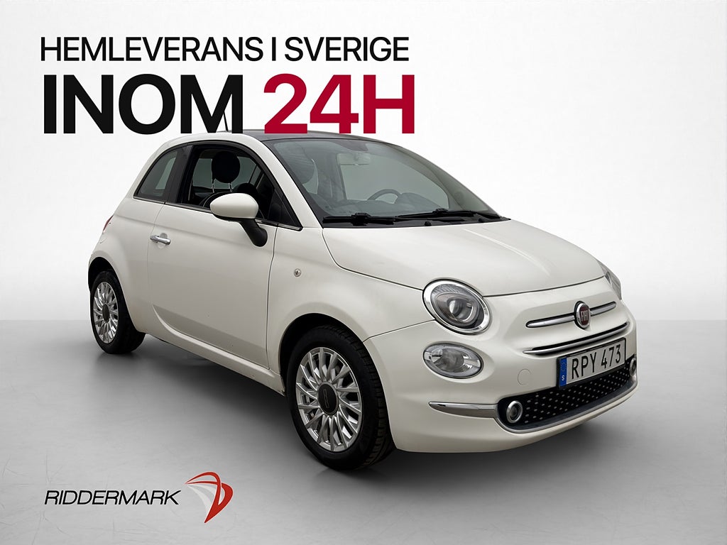 Fiat 500 1.2 Lounge Taklucka Bluetooth En-Brukare Ny-Kamrem