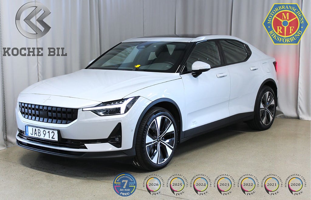 Polestar 2 Standard Range Single Motor 69kWh, Panorama, 360, H/K