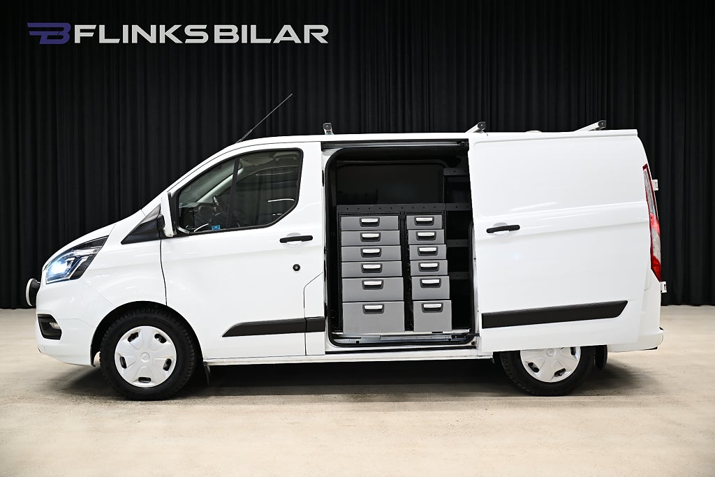 Ford transit Custom 130HK Automat|Inredd|Dubbeldörr|LED|Moms|SeUtr!!
