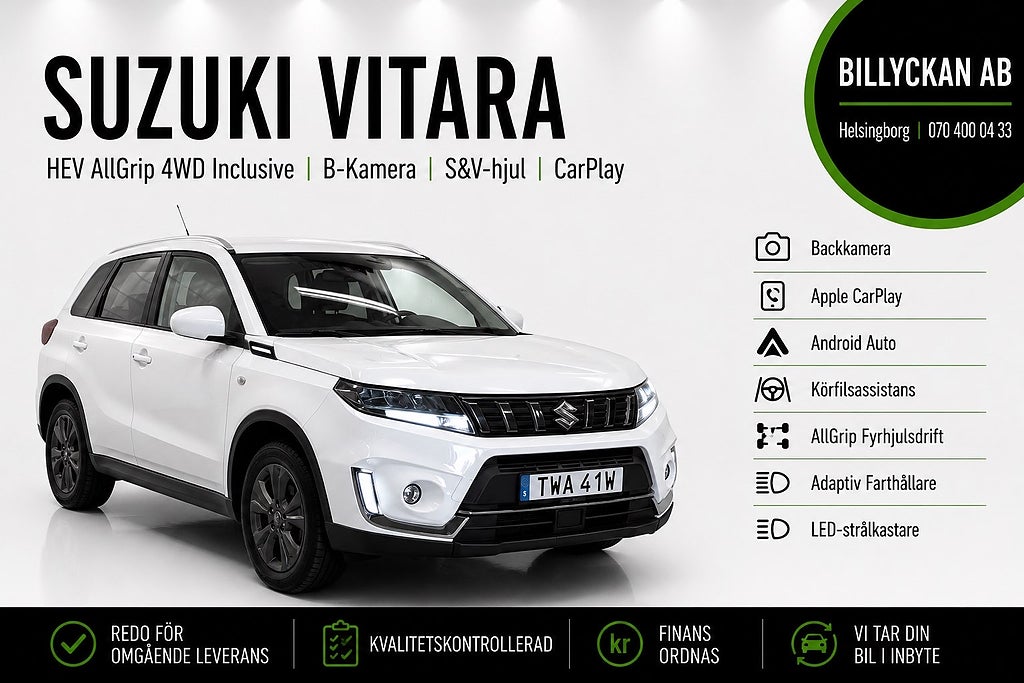 Suzuki Vitara HEV AllGrip 4WD Inclusive|B-Kamera|S&V-hjul|CarPlay