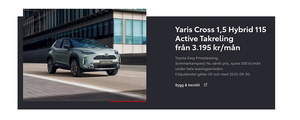 Toyota Yaris Cross 1,5 Active Takreling FWD