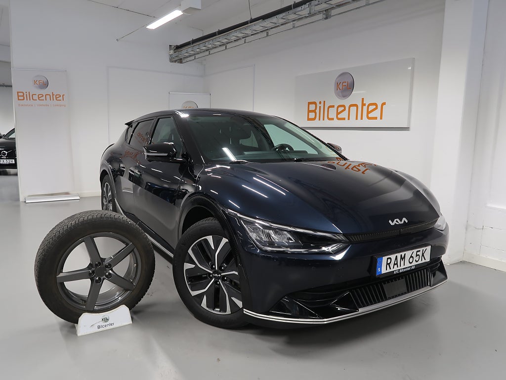 Kia EV6 77.4 kWh AWD V-Däck ingår 360°-Drag-El/Ventstol-Navi-Ca