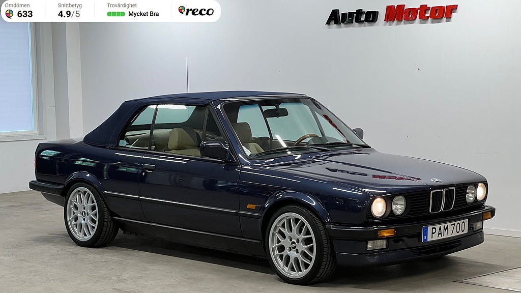 BMW 325 i Convertible 325i E30 cab Manuell 170hk SV-Såld / BBS
