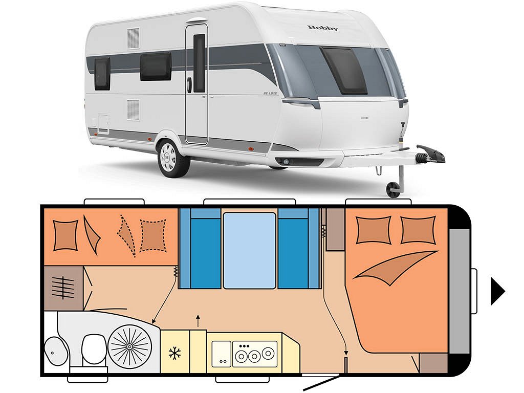 Hobby 545 KMF De Luxe, Alde, 3-vån NY ! 