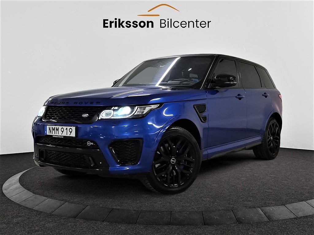 Land Rover Range Rover Sport SVR 550hk Pano/Navi/HuD/Blis/Keyless/Skinn