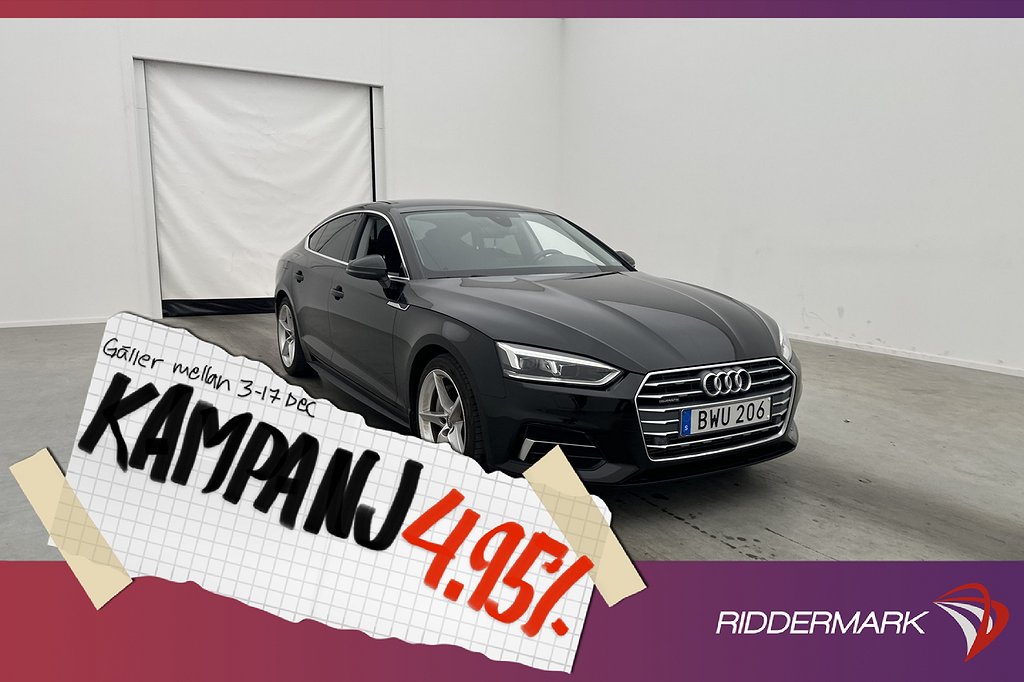 Audi A5 Sportback TFSI Q 252hk Proline Kamera 4,95% Ränta