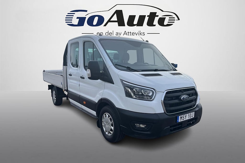 Ford Transit 350 Chassi Dubbelhytt Flak 130hk Automat Värmare