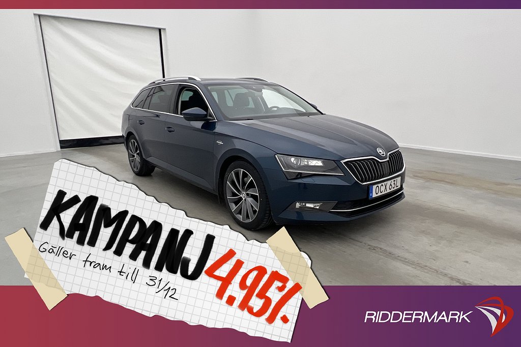 Skoda Superb 4x4 190hk L&K Värm Pano Canton 4,95% Ränta