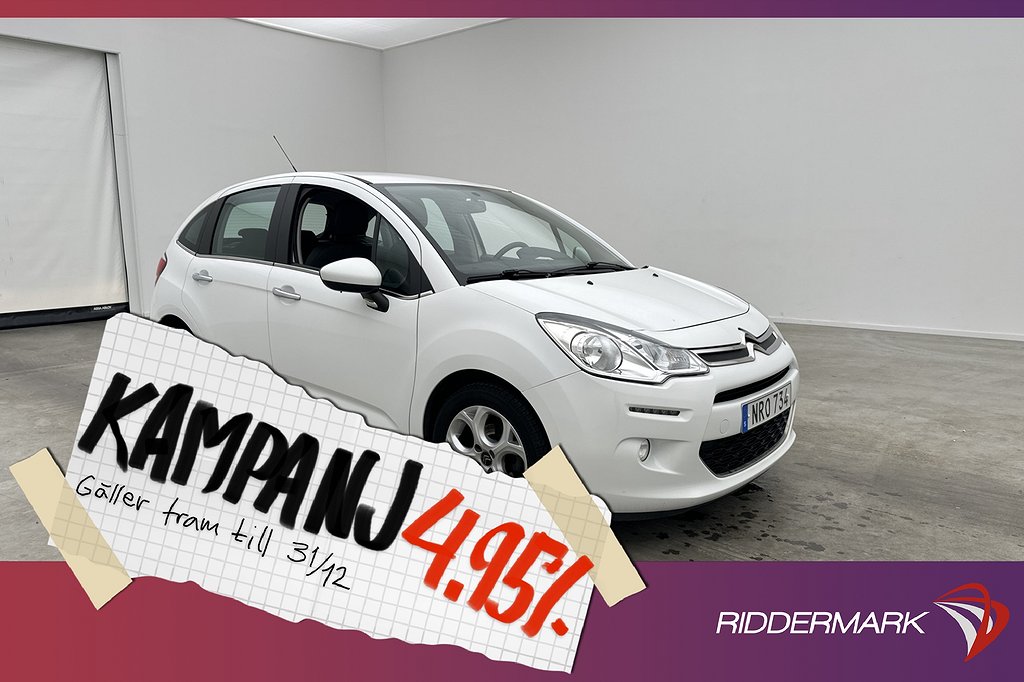 Citroën C3 1.2 VTi 82hk Sensorer 2-Bruka 4,95% Ränta