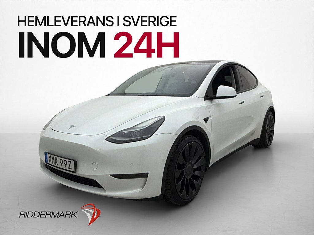Tesla Model Y Performance AWD Dragkrok Svensksåld Pano