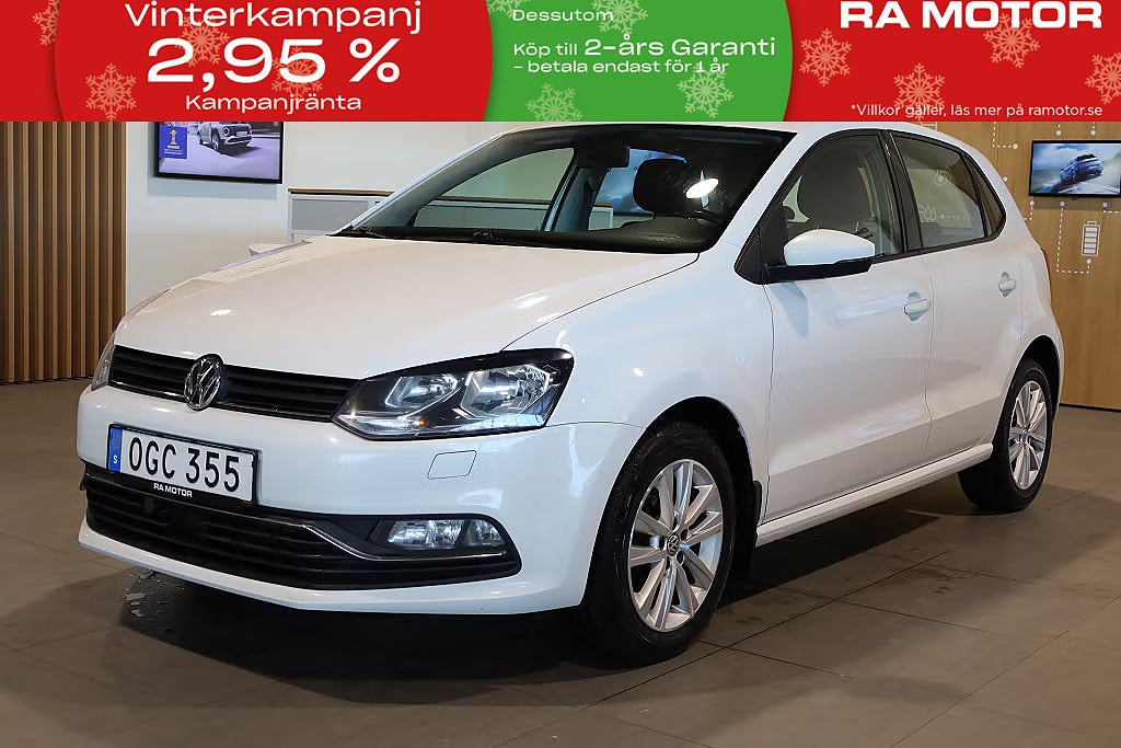 Volkswagen Polo 1,2 TSI 90hk 5D M-Värme Blåtand Nyservad 2017