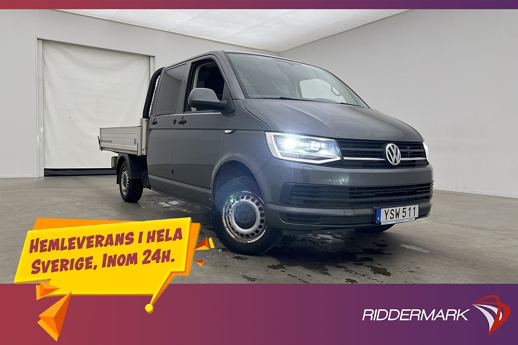 Volkswagen Transporter FLAK Dubbelhytt Värm Drag 5-Sits Moms