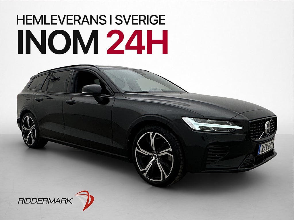 Volvo V60 T8 456hk AWD Ultimate Dark B&W Pano HUD Värm MOMS