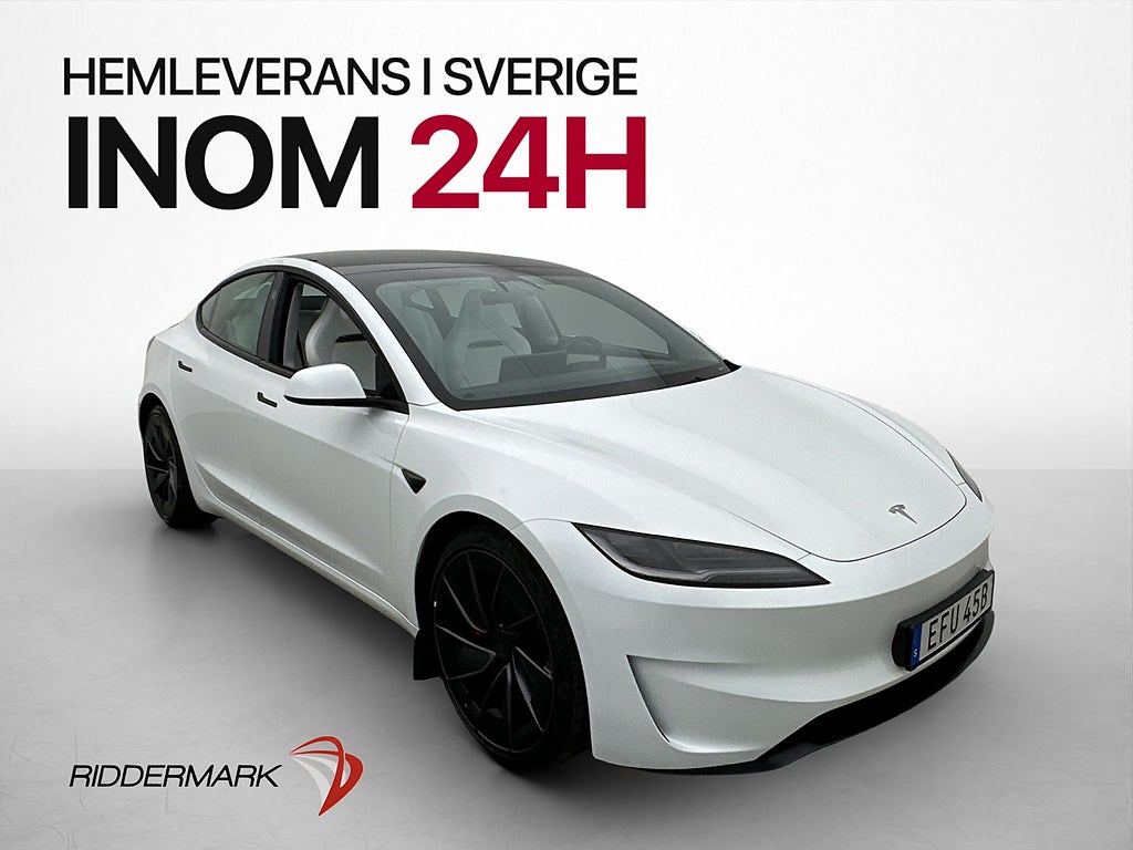 Tesla Model 3 Performance 517hk Värmepump AP Ljus interiör