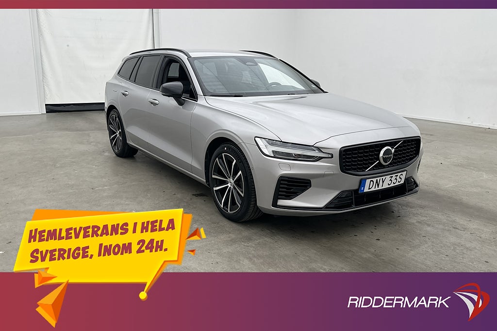 Volvo V60 Recharge T8 456hk Plus Dark H/K Orrefors 360° Drag