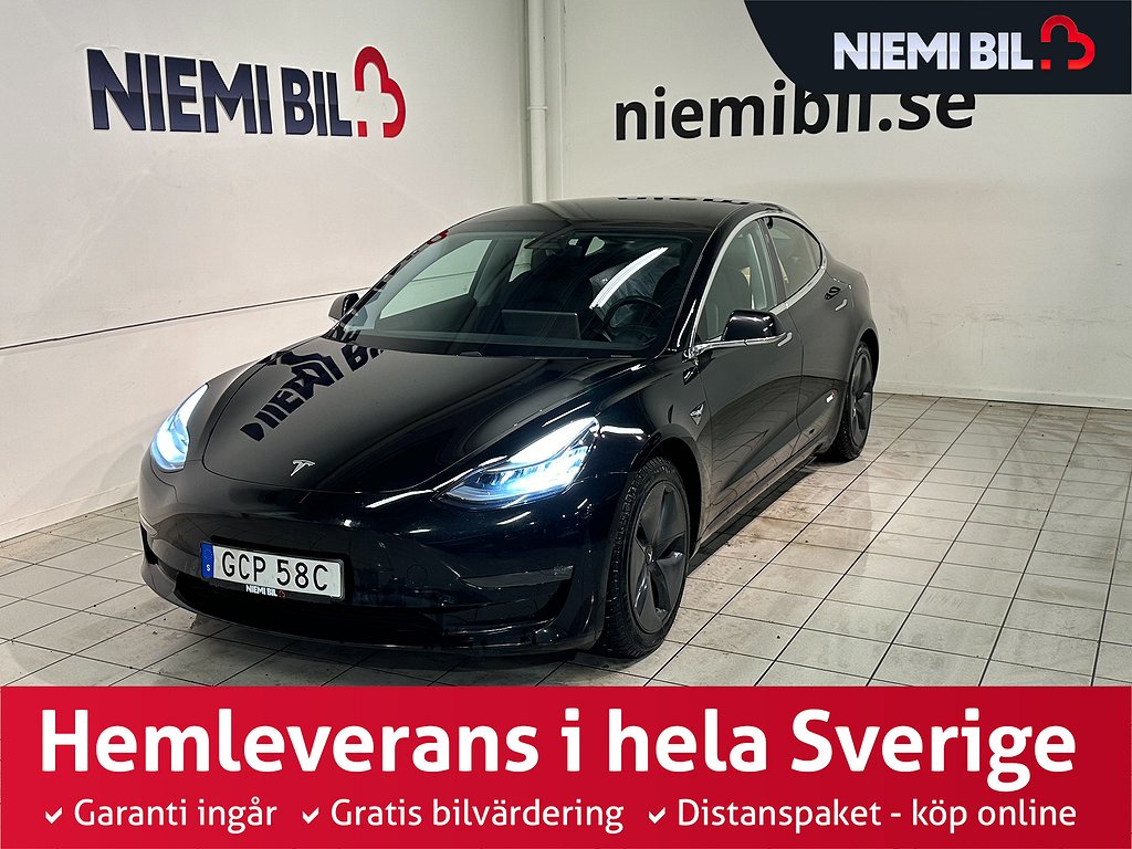 Tesla Model 3 Long Range AWD Kamera Pano GPS Skinn S/V-hjul