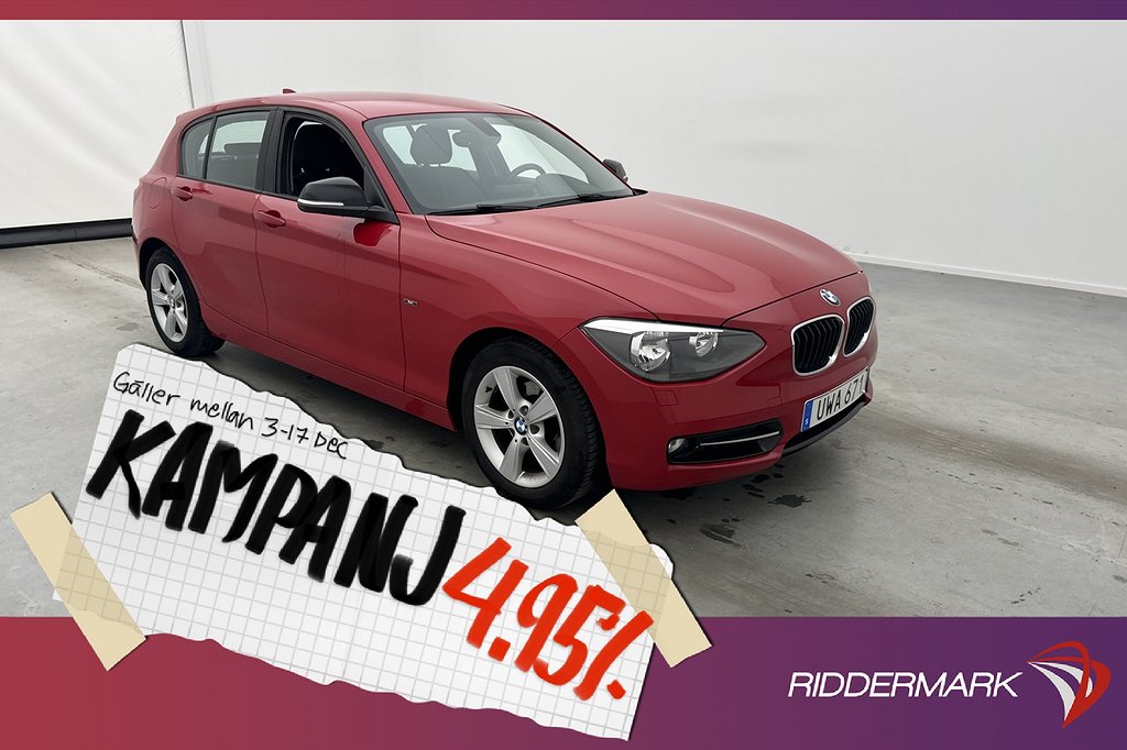 BMW 118 d 143hk Sport line Sensorer Farthållare 4,95% Ränta