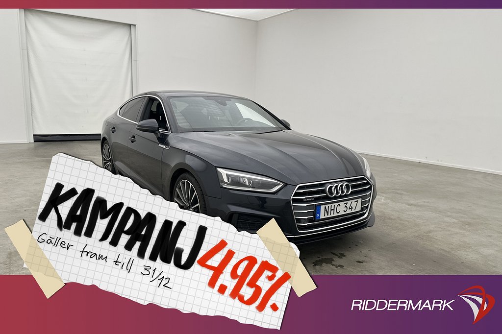 Audi A5 Sportback TFSI Quattro 252hk S-Line Ma 4,95% Ränta