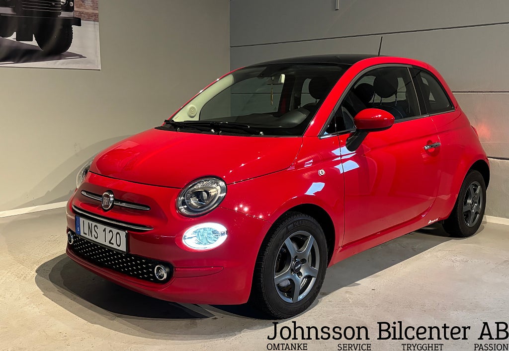 Fiat 500 1.2 8V Lounge Nykamrem Glastak P-sensorer Carplay 69hk
