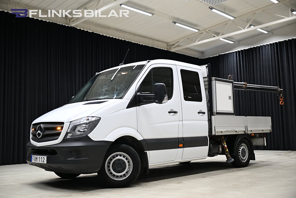 Mercedes-Benz Sprinter 316 Automat|Dubbelhytt|Flak|Kranbil|Leasbar|EnÄgare