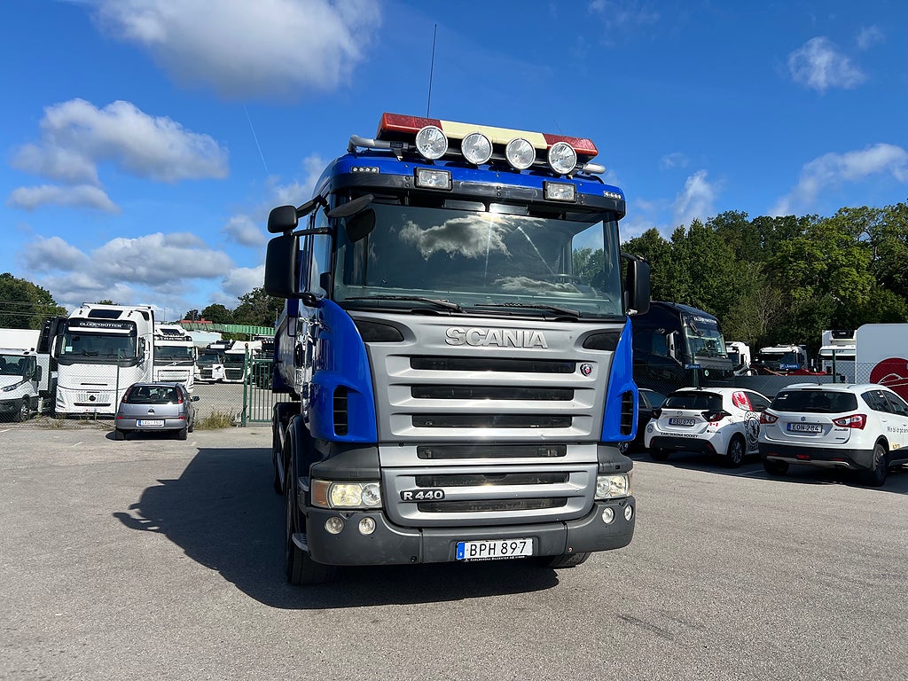Scania R440 6x2*4 Hiab Lastväxlare inkl Flak, Euro 5