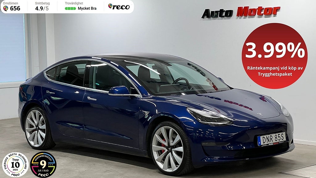 Tesla Model 3 Performance 513hk Värmare