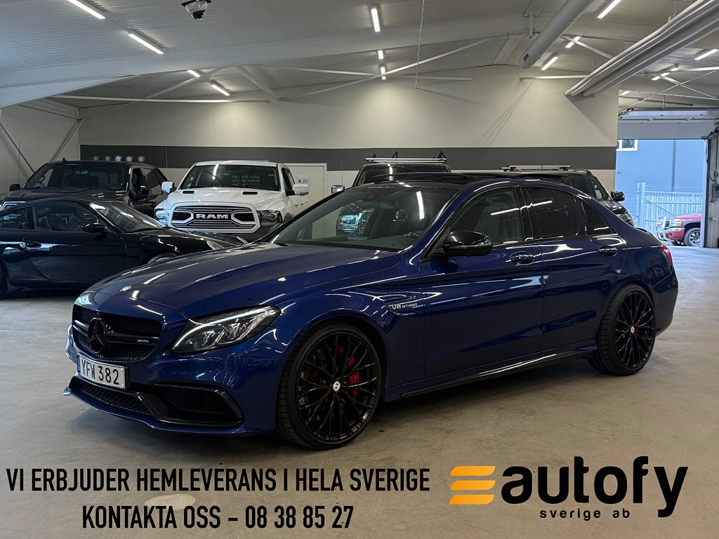 Mercedes-Benz C63 S AMG MCT SV.SÅLD SKALSTOLAR PANO BURMESTER KEYLESS EU6
