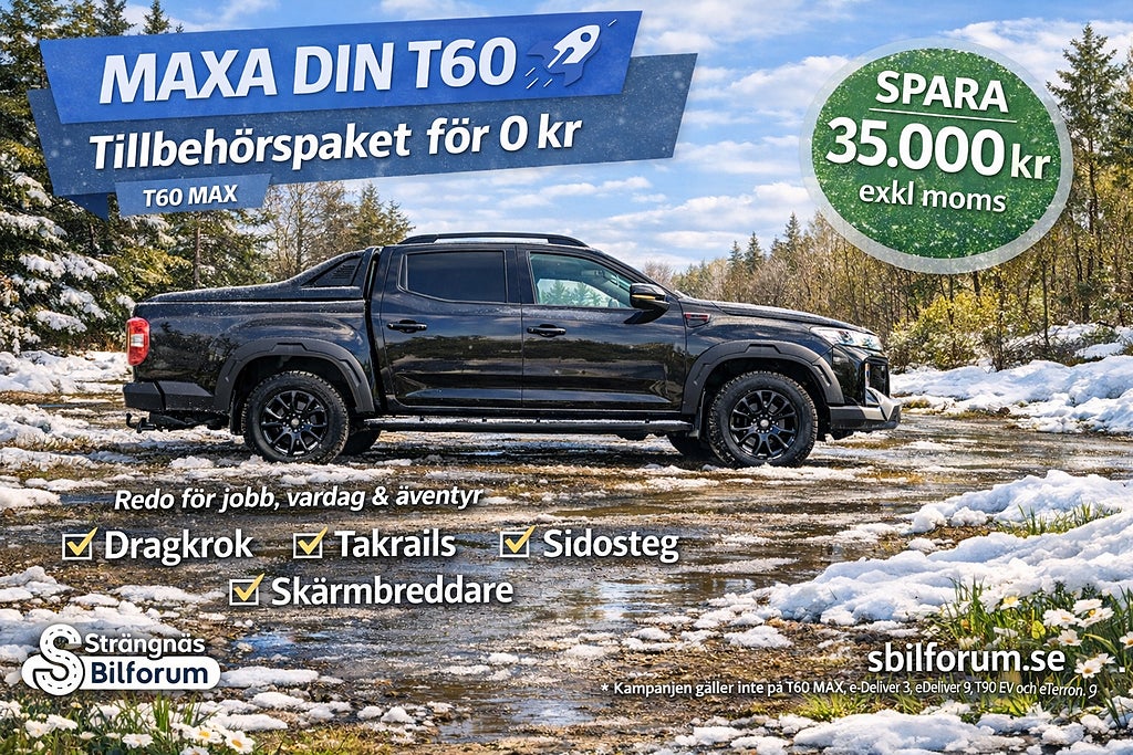 Maxus T60  MAX Bi Turbo Diesel 215 hk. MAX PAKET 0kr. Ränta 4.99%