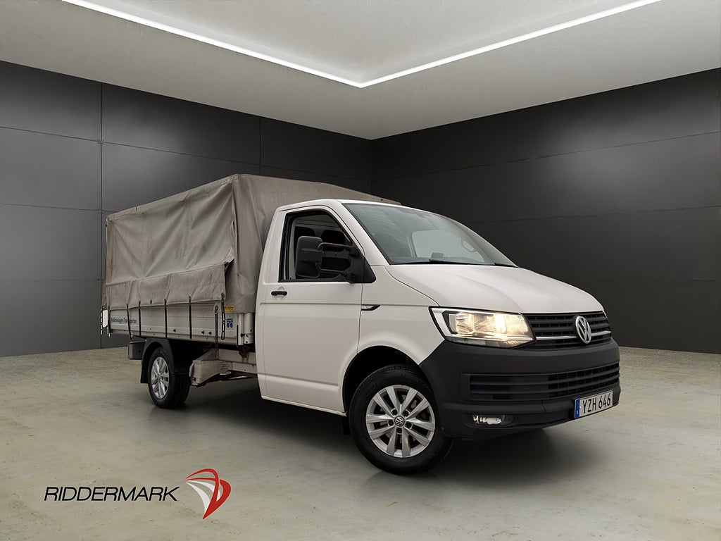 Volkswagen Transporter FLAKBIL Värmare 3-Sits Dragkrok Moms