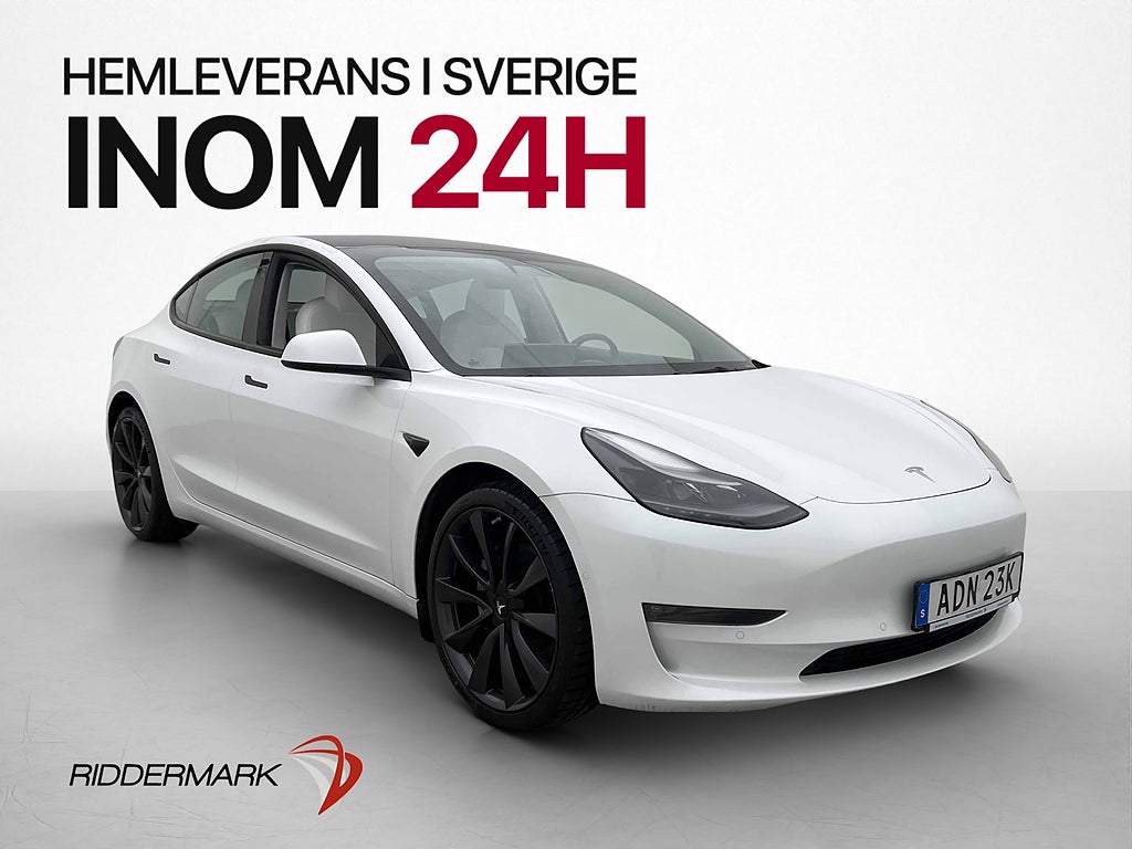 Tesla Model 3 Long Range AWD Dragkrok Autopilot Svensksåld