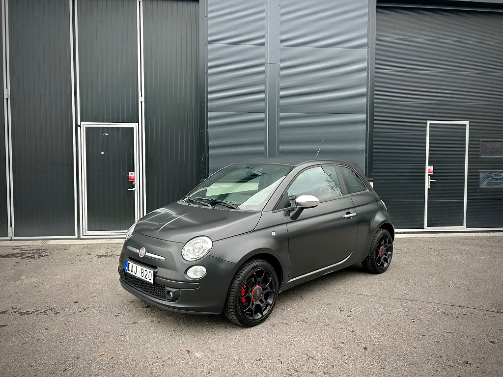 Fiat 500 1.4 16V Sport Mattsvart, Skinn 9000mil