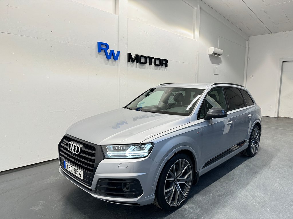 Audi Q7 50 TDI 286hk 7-sits S-Line Bose 360° Luft Matrix 22"