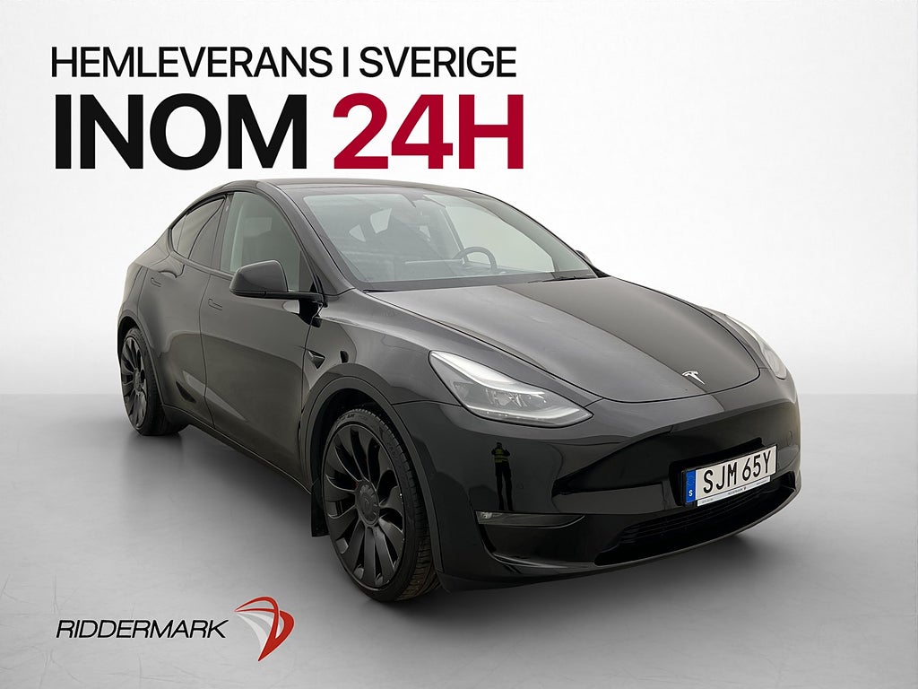 Tesla Model Y Performance AWD Värmepump Skinn Kamera AP MOMS