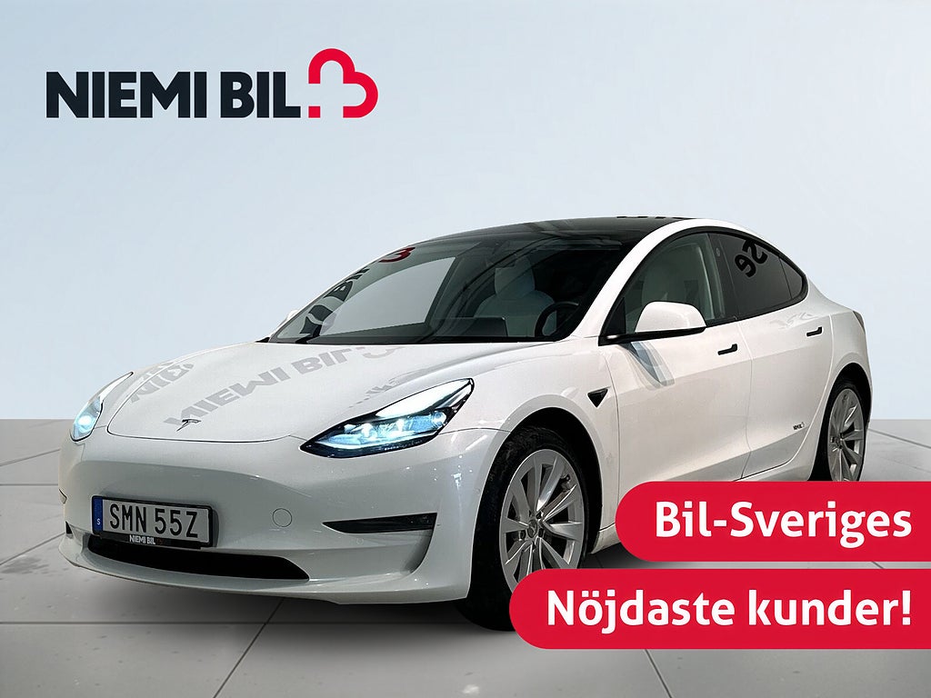 Tesla Model 3 Long Range AWD Drag Värmepump Pano Kamera Skinn GPS SoV
