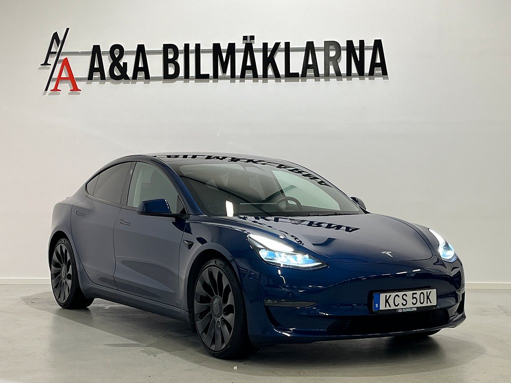 Tesla Model 3 Performance AWD Panorama Kamera Svensksåld 