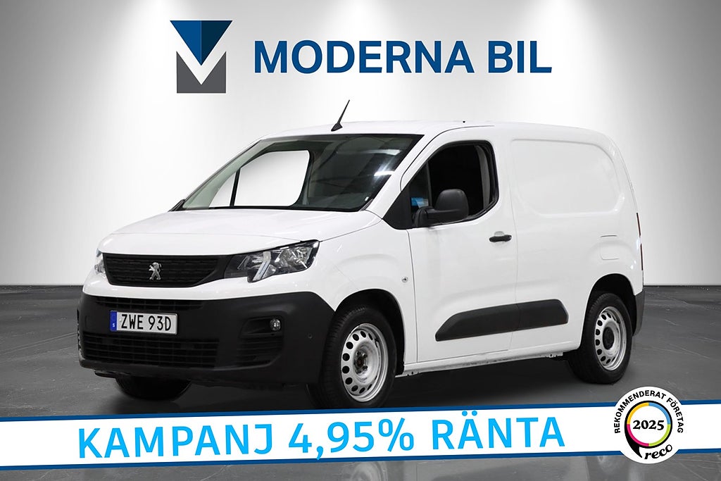 Peugeot Partner 1.5 Moms Drag D-värm CarPlay 3-sits 102hk