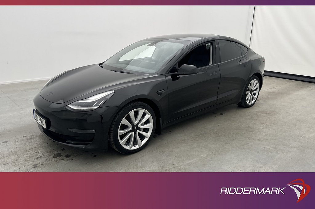 Tesla Model 3 Long Range AWD Panorama Kamera Svensksåld