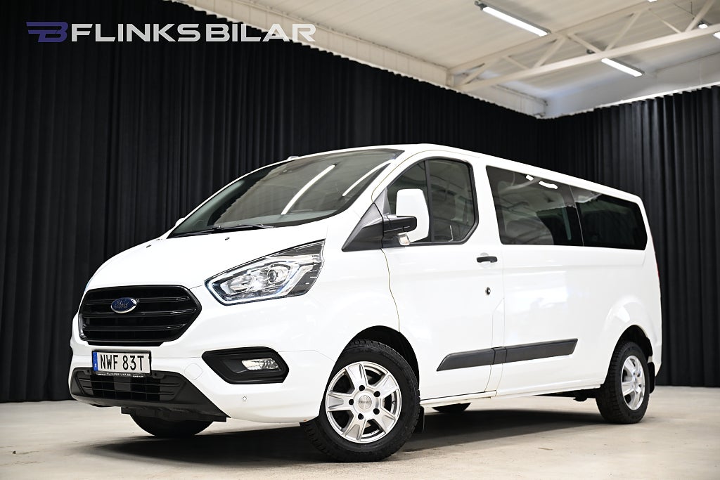 Ford Transit Custom 130HK L2|Automat|9-Sits|Drag|Värmare|Lågmil|Moms
