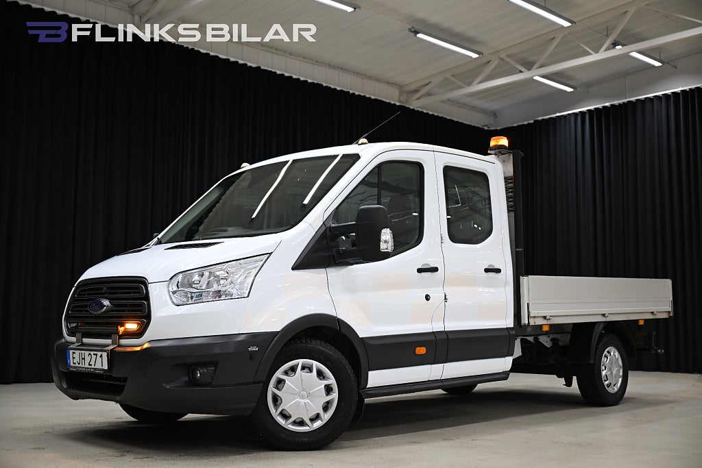 Ford transit 350 170HK Dubbelhytt|Flak|Drag|Värmare|NyKamrem|Leasbar
