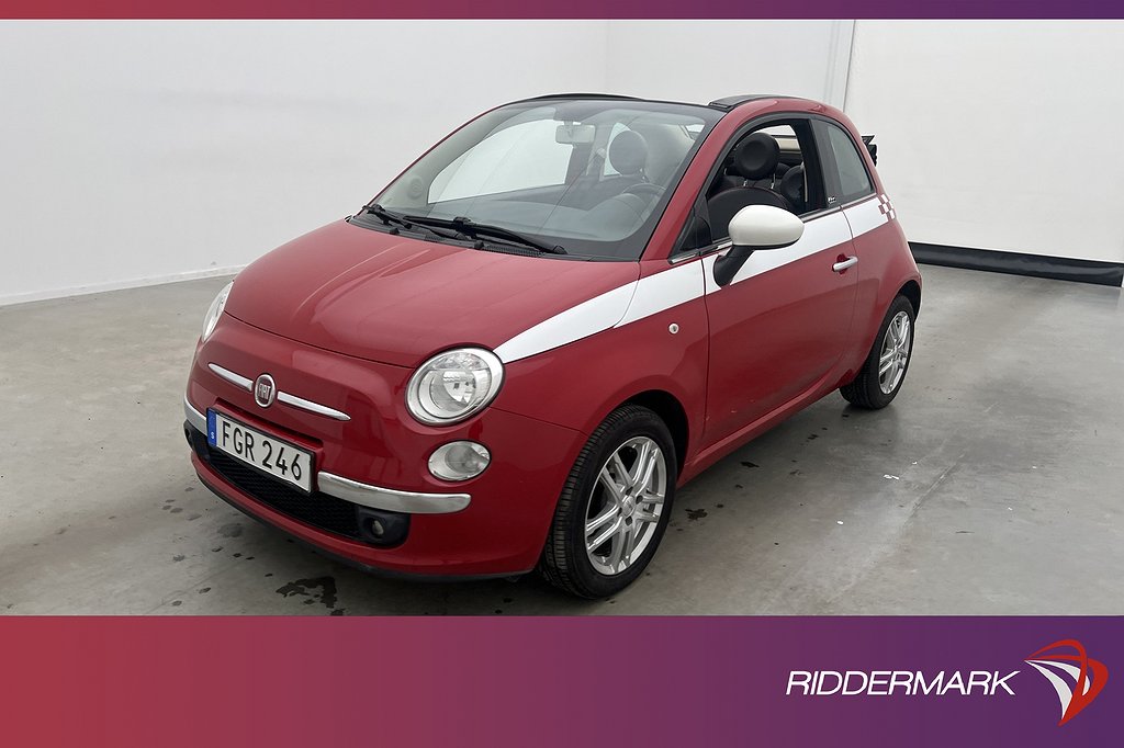 Fiat 500C 1.2 69hk Lounge Sensorer 0,47l/mil Låg-Årsskatt