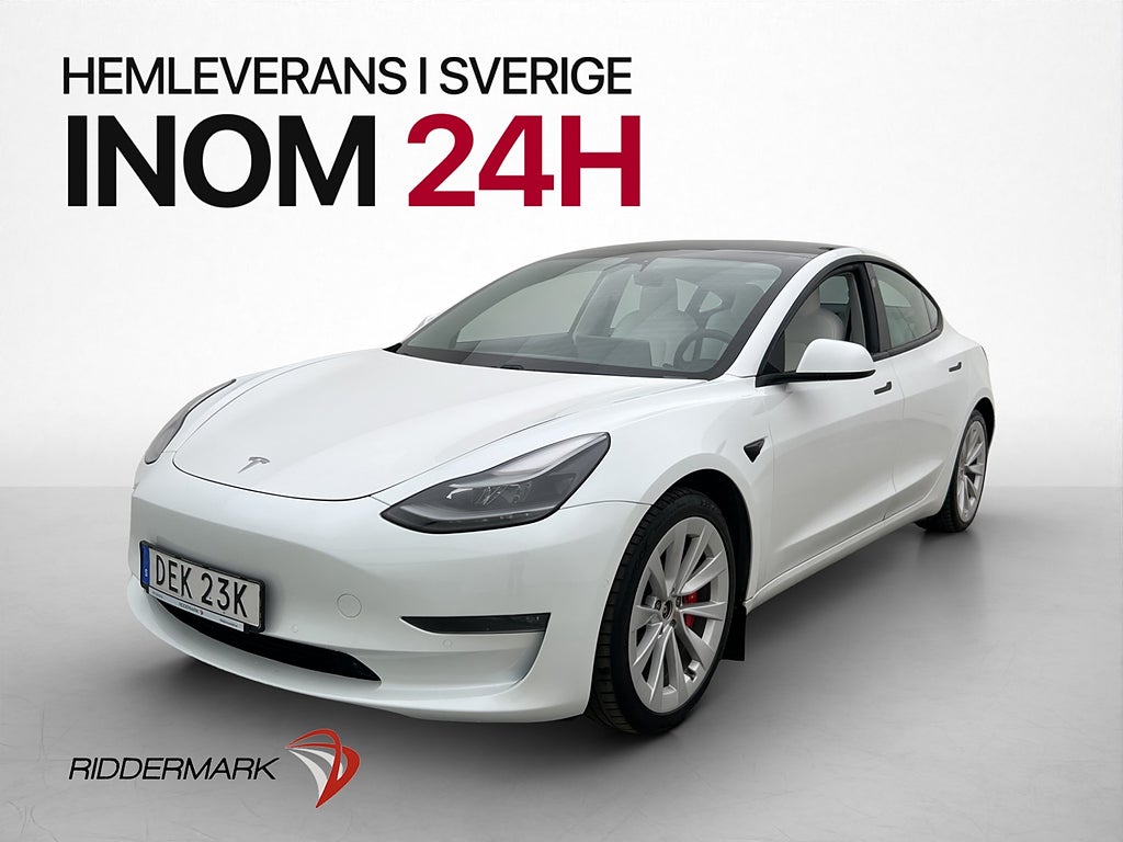 Tesla Model 3 Performance Svensksåld Ljus-Interiör MOMS