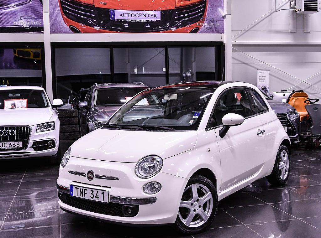 Fiat 500 1.2 8V Lounge Euro 6 2Ägare|Panoramaglastak|Nybesiktad