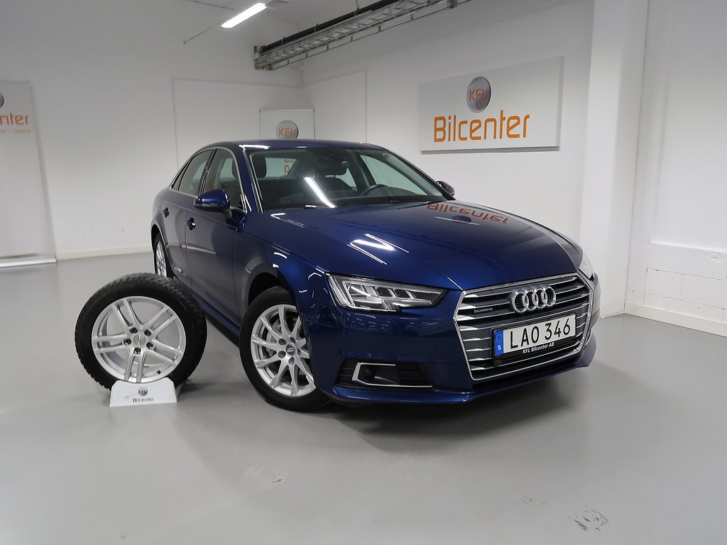 Audi A4 2.0 TDI Q V-Däck ingår Drag-Kamera-Värmare-AdaptivFH-Rattvärme