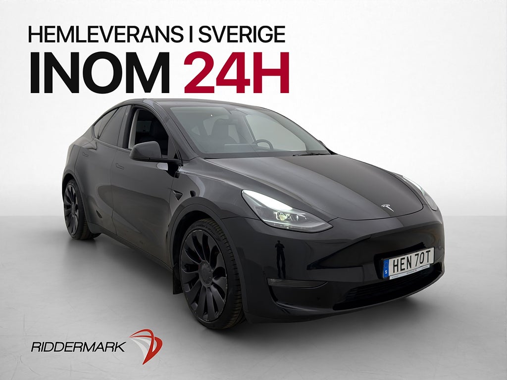 Tesla Model Y Performance Drag MOMS Pano Skinn SV-Såld