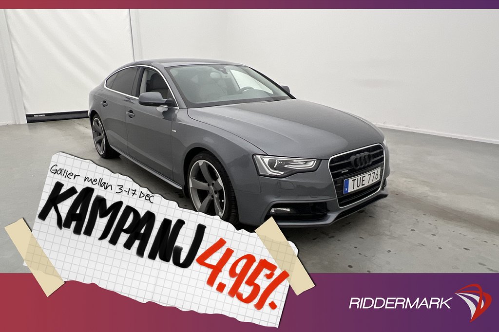 Audi A5 Sportback TDI Q 190hk S-Line B&O P-Värm 4,95% Ränta