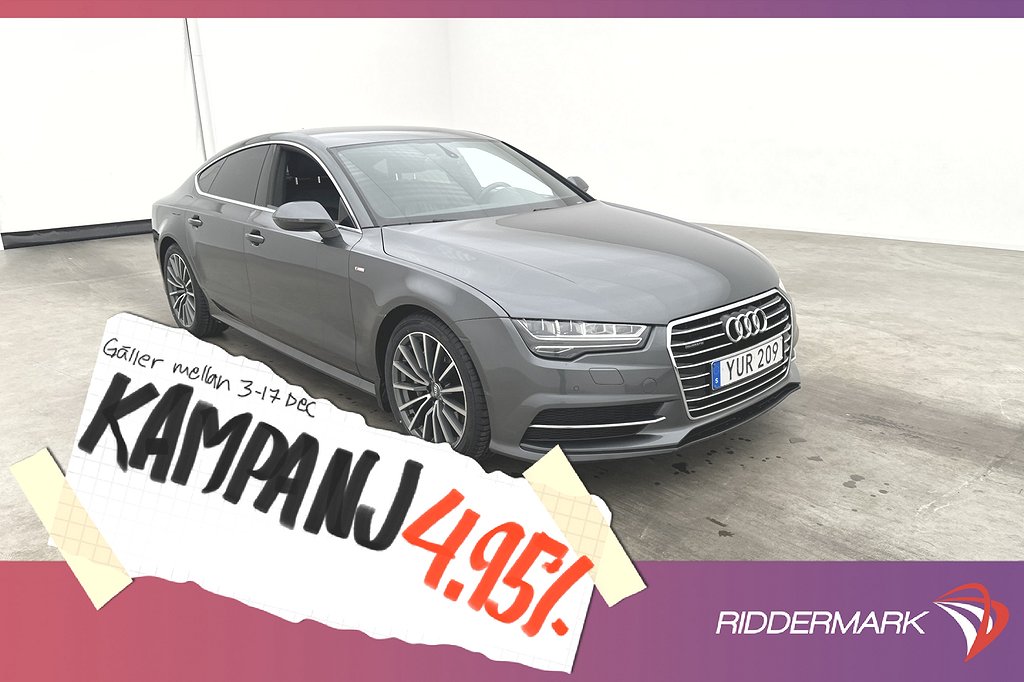 Audi A7 Sportback 2.0 TFSI Q 252hk S-Line Ski 4,95% Ränta