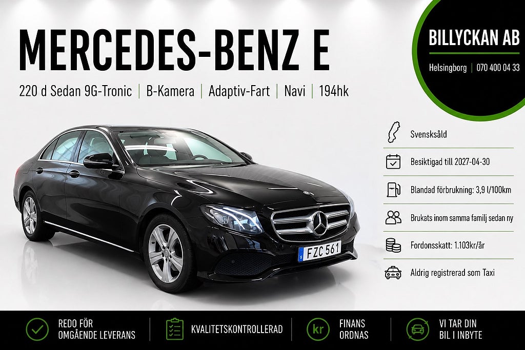 Mercedes-Benz E 220 d Sedan 9G-Tronic B-Kamera|Adaptiv-Fart|Navi|194hk